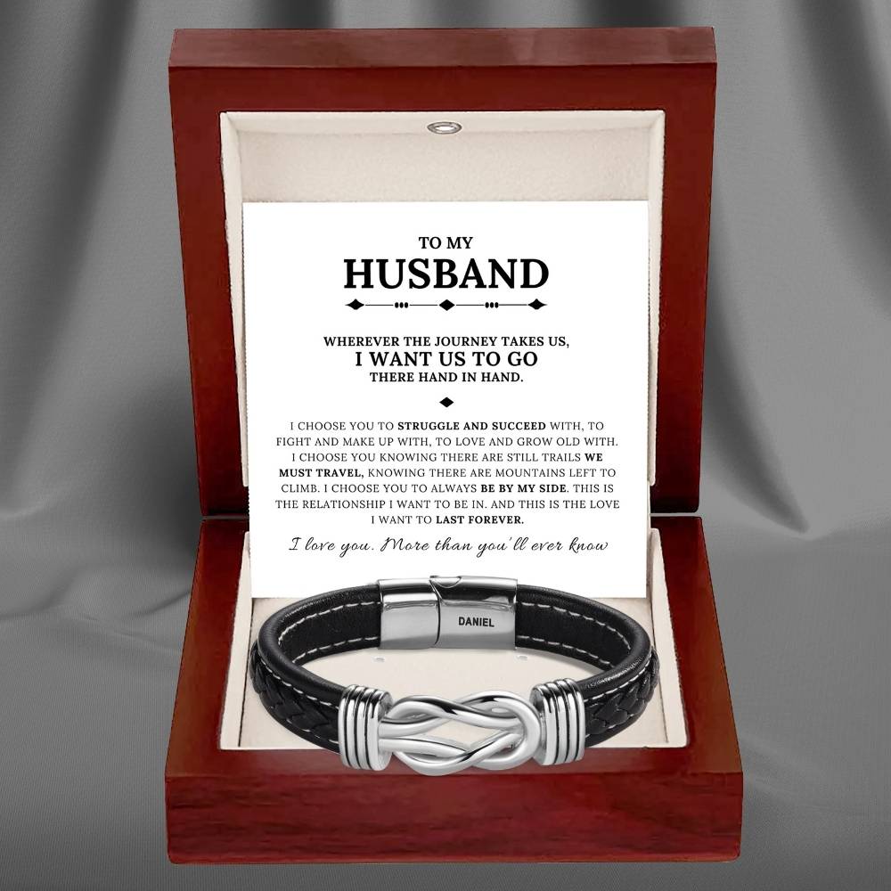 To My Husband - Infinite Love Personalised Name Bracelet