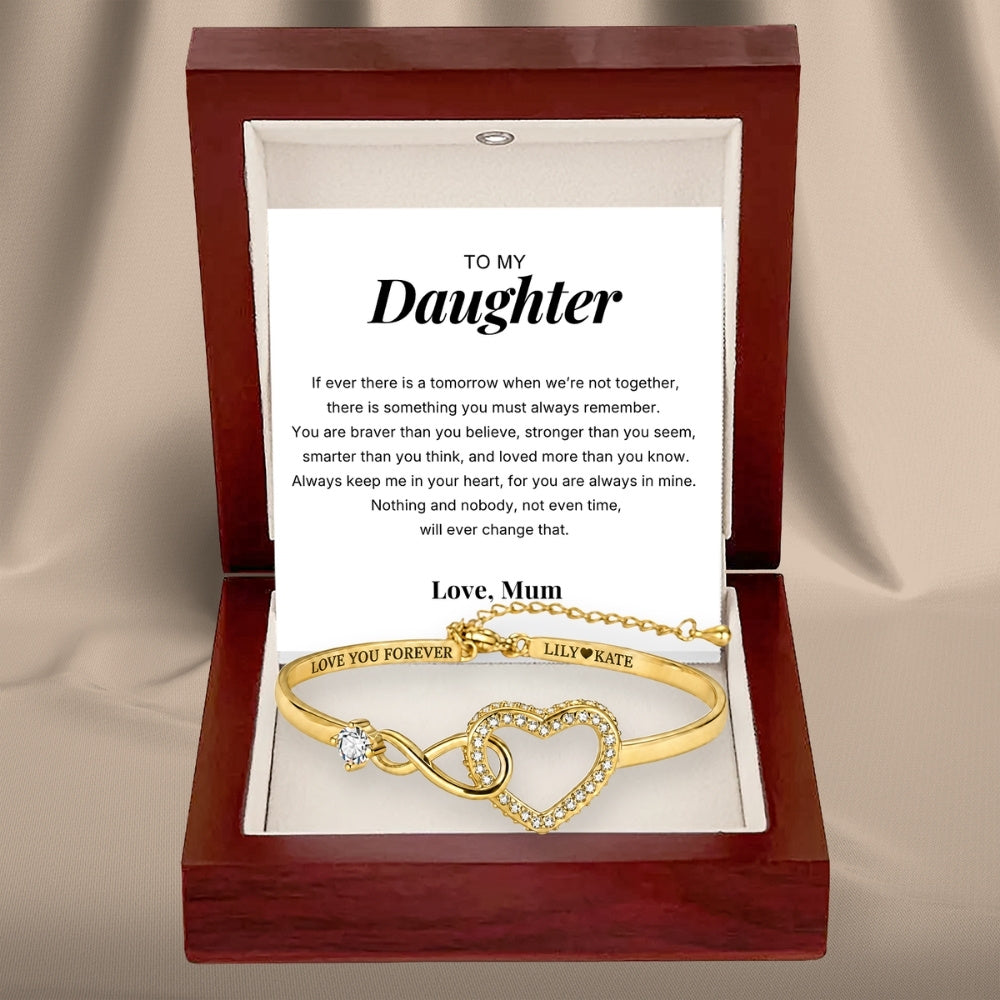 To My Daughter - Forever Linked Bracelet - 'Keep Me in Your Heart'