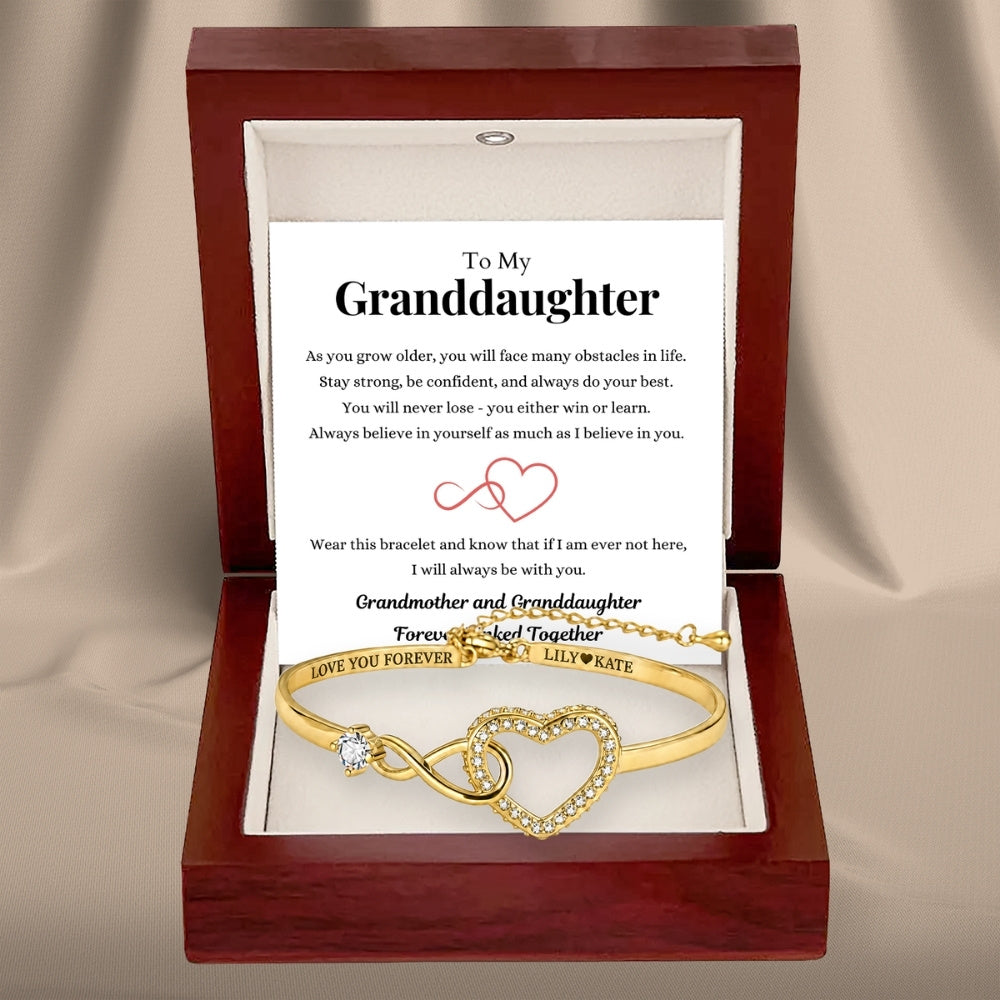 To My Granddaughter - Infinity Heart Name Bracelet