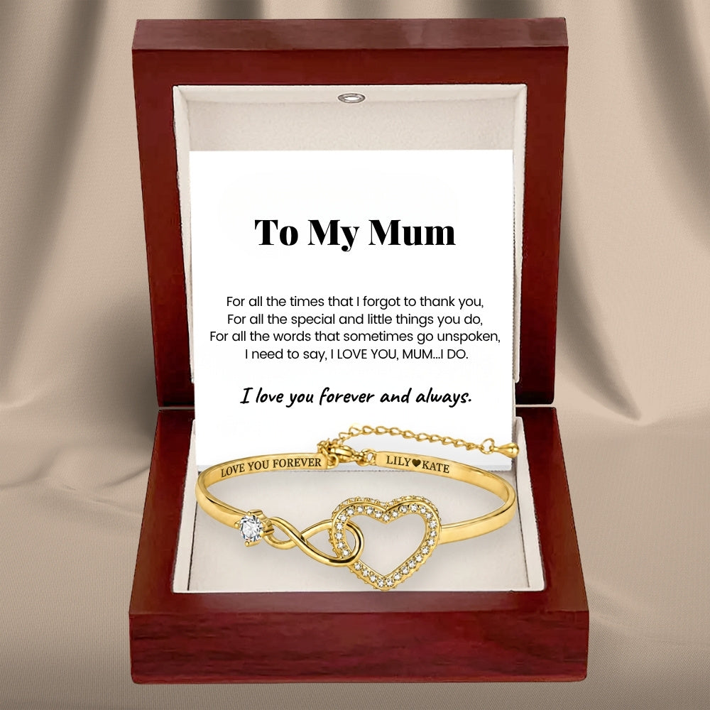 To My Mum - Infinity Heart Name Bracelet