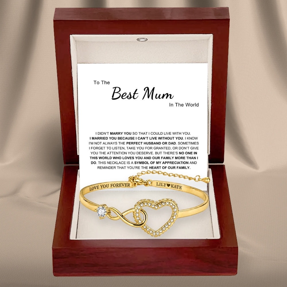 To My Wife - Infinity Heart Name Bracelet