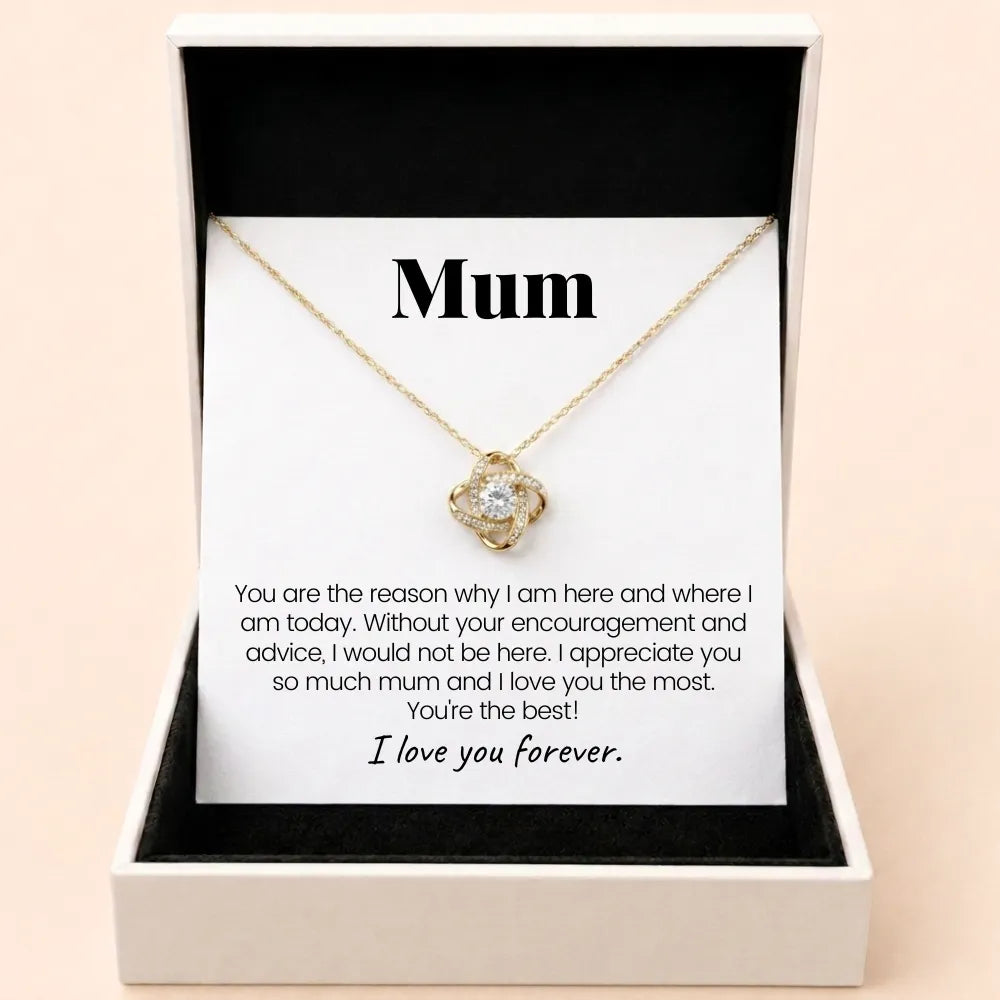 To Mum - Love Knot Necklace For Mum - Best Mum Ever