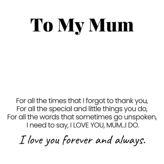 To My Mum - Infinity Heart Name Bracelet
