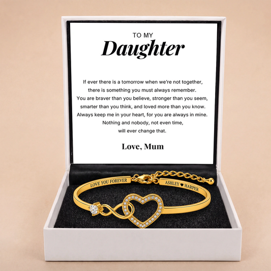 To My Daughter - Forever Linked Bracelet - 'Keep Me in Your Heart'