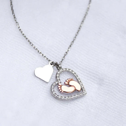 Baby Feet Heart Necklace - To My Mummy