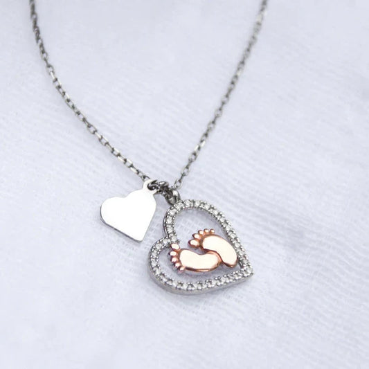 Baby Feet Heart Necklace - To My Mummy