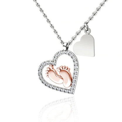 Baby Feet Heart Necklace - To My Mummy