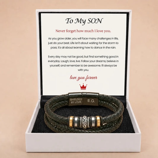 To My Son - 'Love You Forever' Personalised Name Bracelet