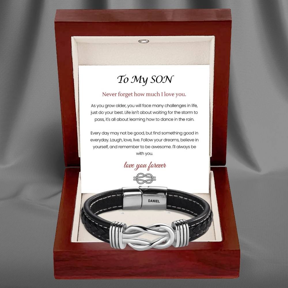 To My Son - Infinite Love Personalised Name Bracelet