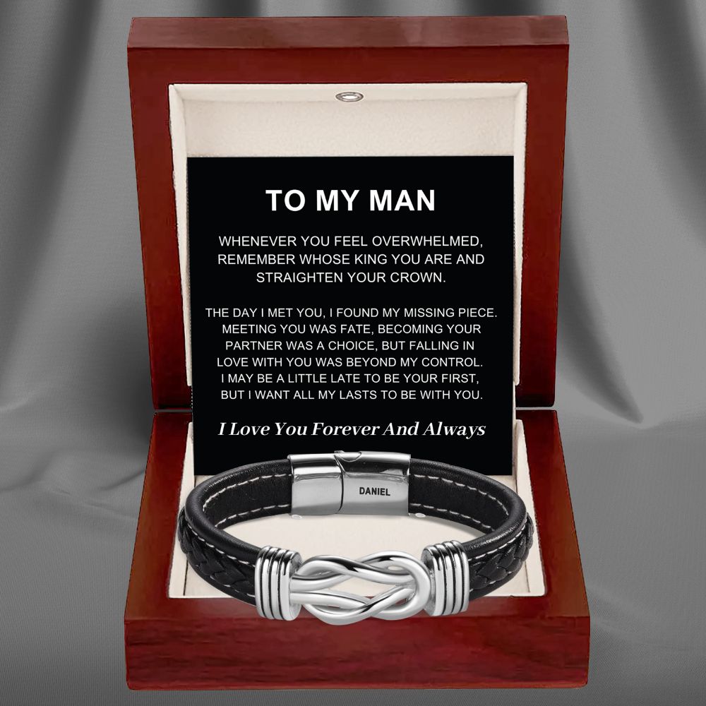 To My Man - Infinite Love Personalised Name Bracelet