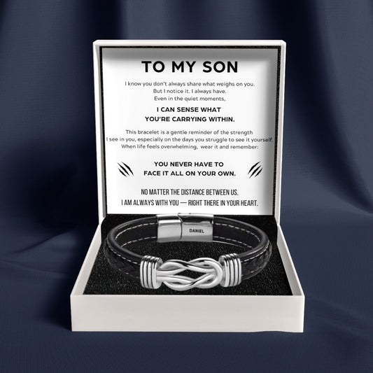 To My Son - Infinite Love Personalised Name Bracelet