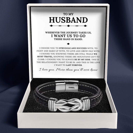 To My Husband - Infinite Love Personalised Name Bracelet