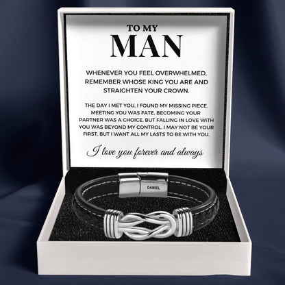 To My Man - Infinite Love Personalised Name Bracelet