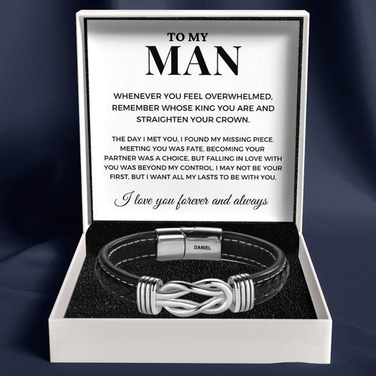 To My Man - Infinite Love Personalised Name Bracelet
