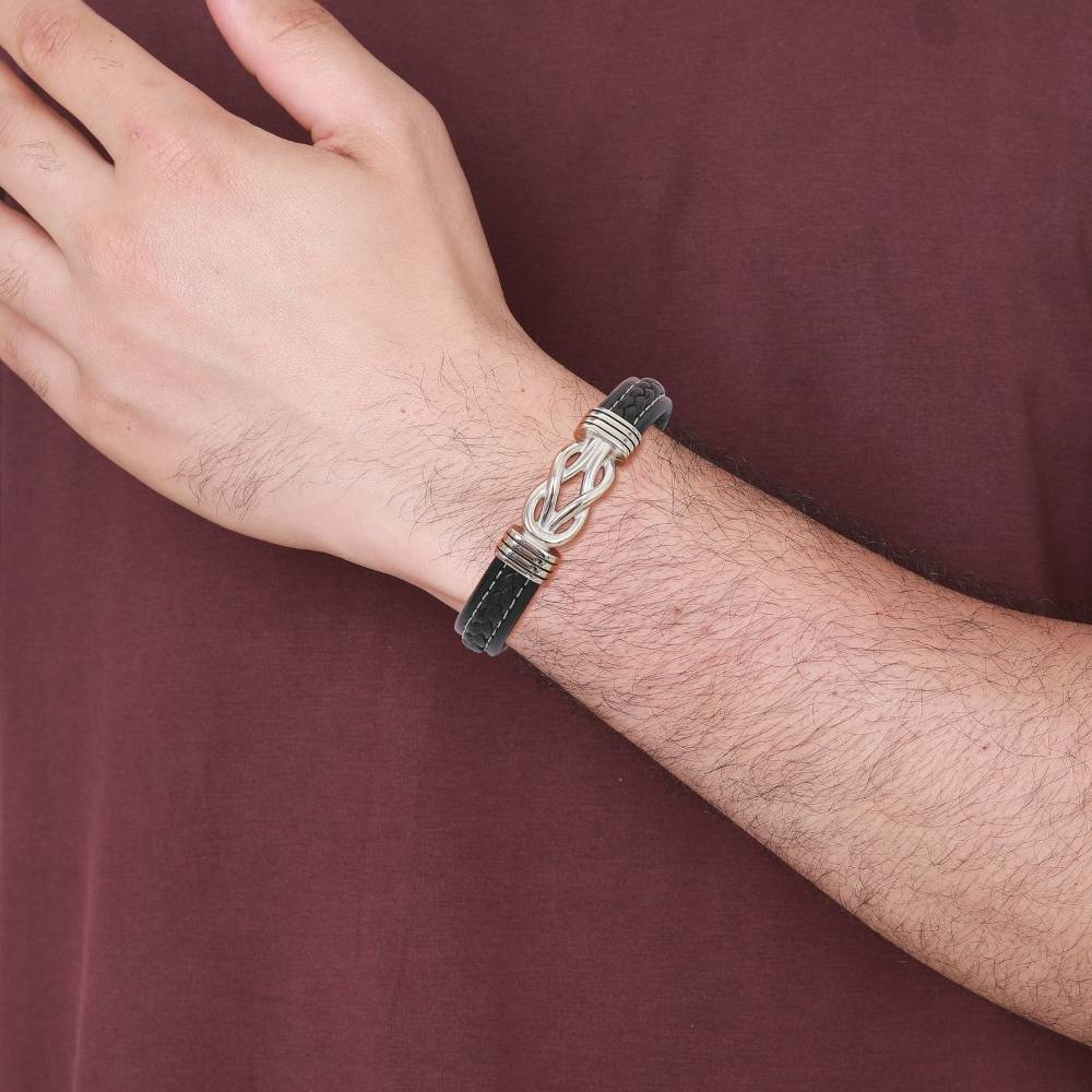 To Our Son - 'Forever Linked Together' Braided Leather Bracelet