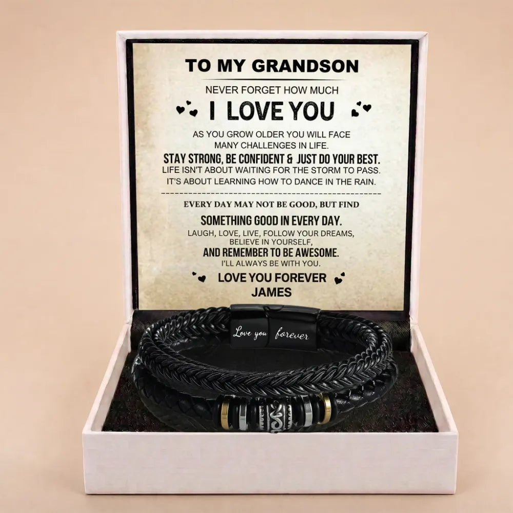 To My Grandson ‘Love You Forever’ Bracelet