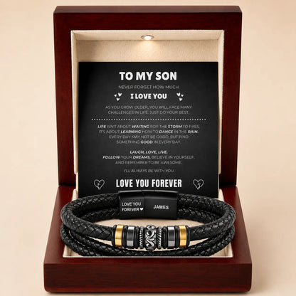 To My Son – ‘Love You Forever’ Personalised Name Bracelet