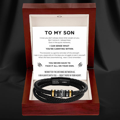 To My Son - 'Love You Forever' Personalised Name Bracelet