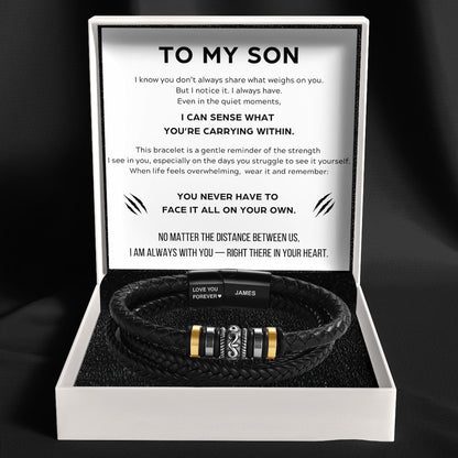 To My Son - 'Love You Forever' Personalised Name Bracelet