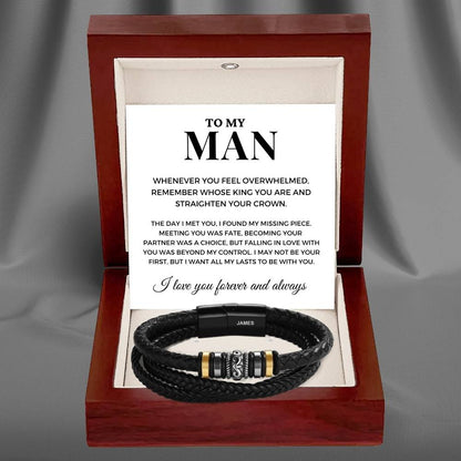 To My Man - 'Love You Forever' Personalised Name Bracelet
