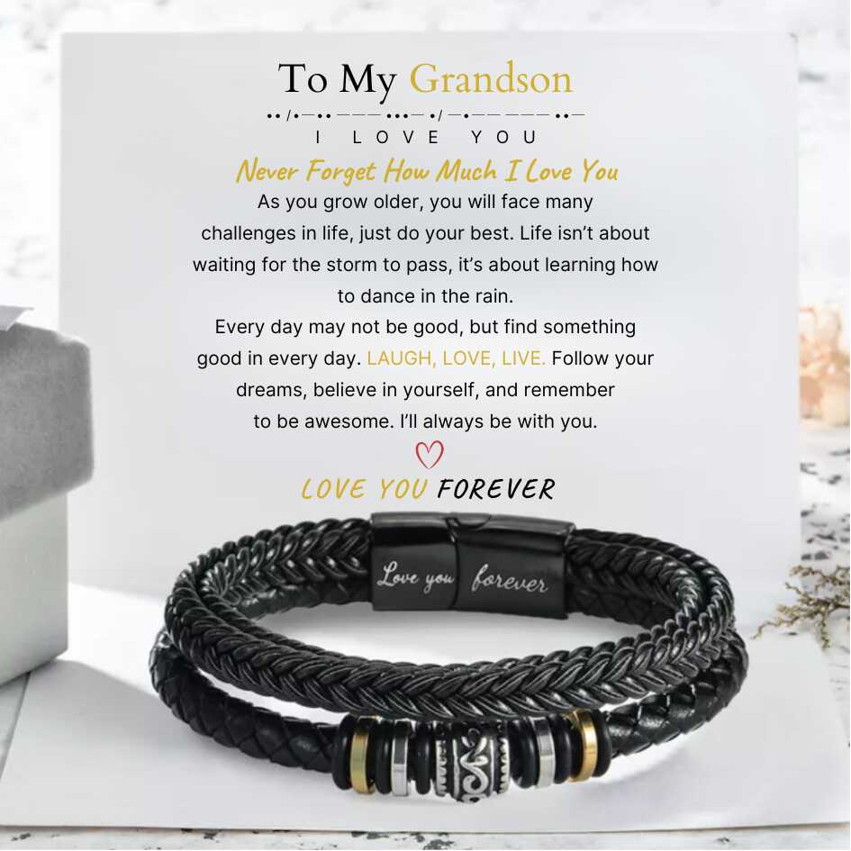 To My Grandson 'Love You Forever' Bracelet