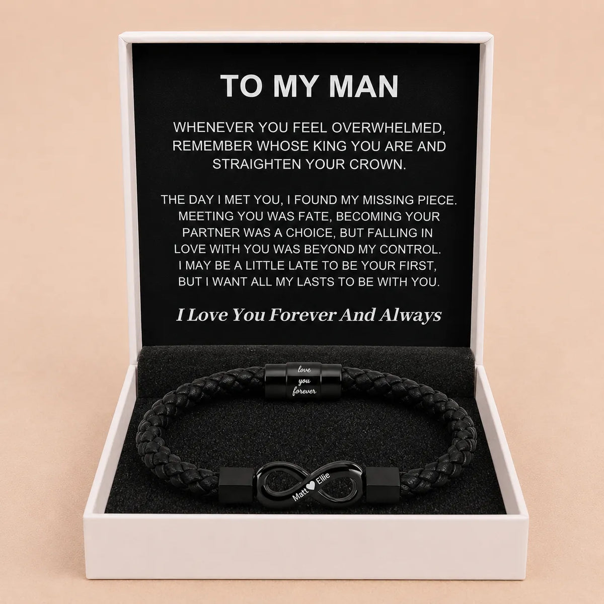 To My Man - Infinity Personalised Bracelet