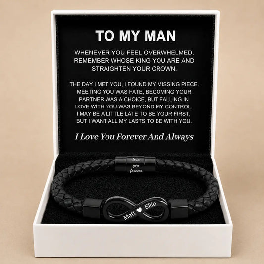 To My Man - Infinity Personalised Bracelet