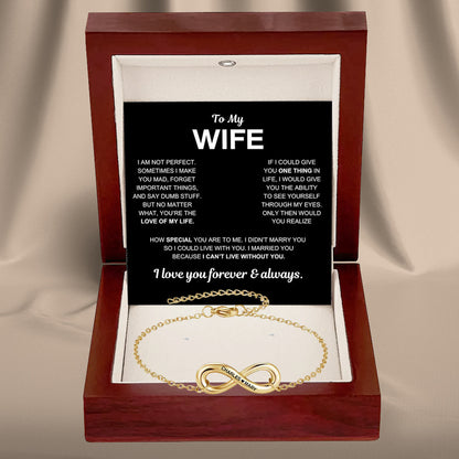 Infinity Name Bracelet for Wife