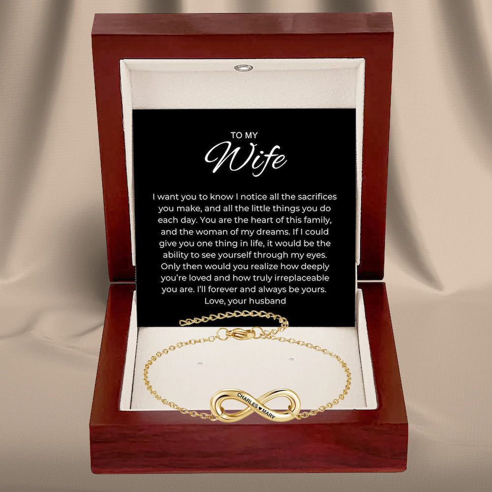Infinity Name Bracelet for Wife