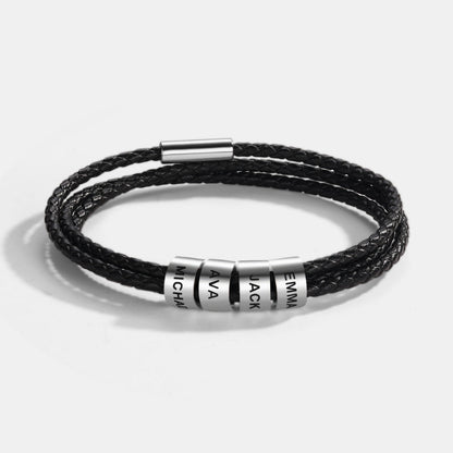 Inner Circle Timeless Bracelet with Engraved Name Beads - Best Dad In The World