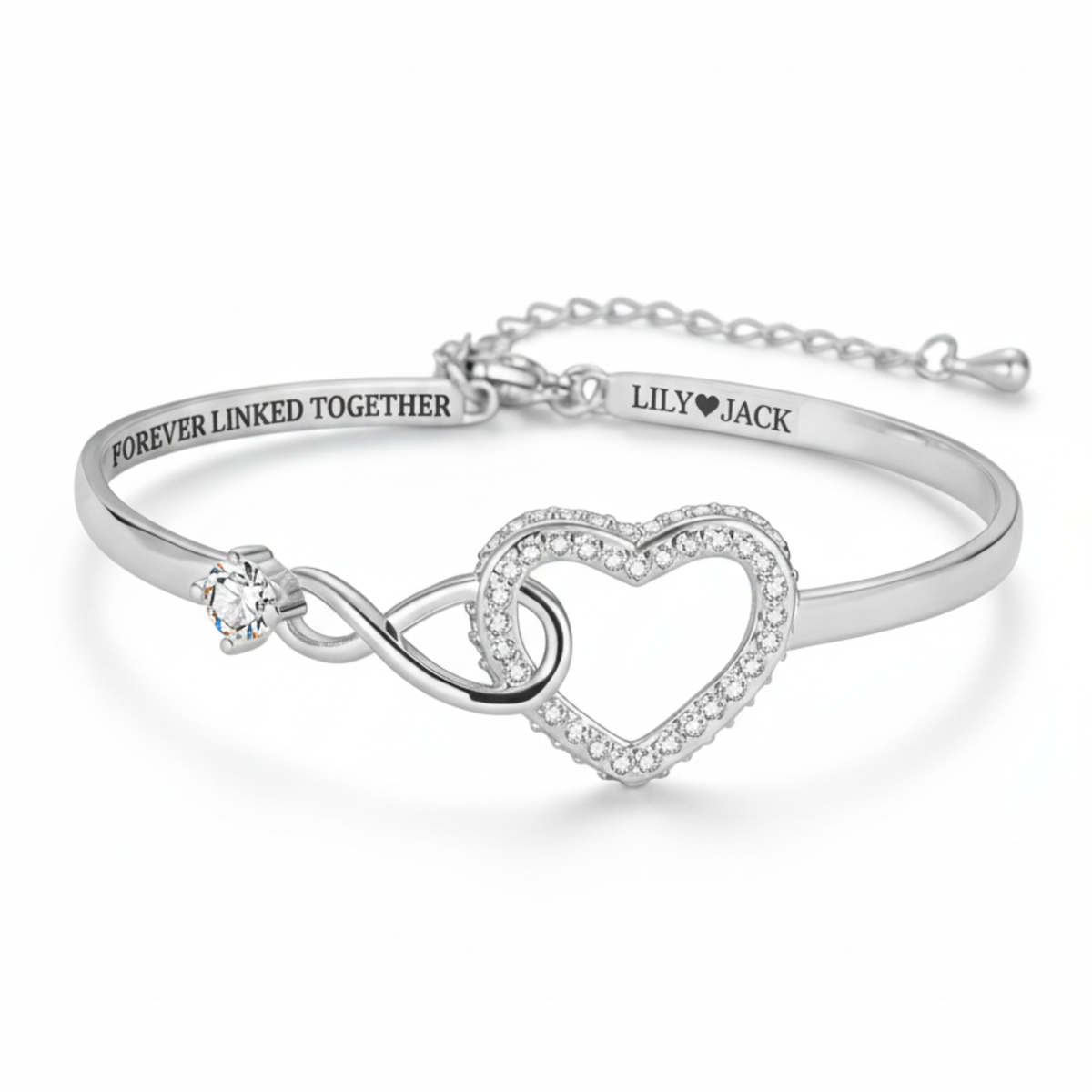 Forever Linked Bracelet with Engraved Names