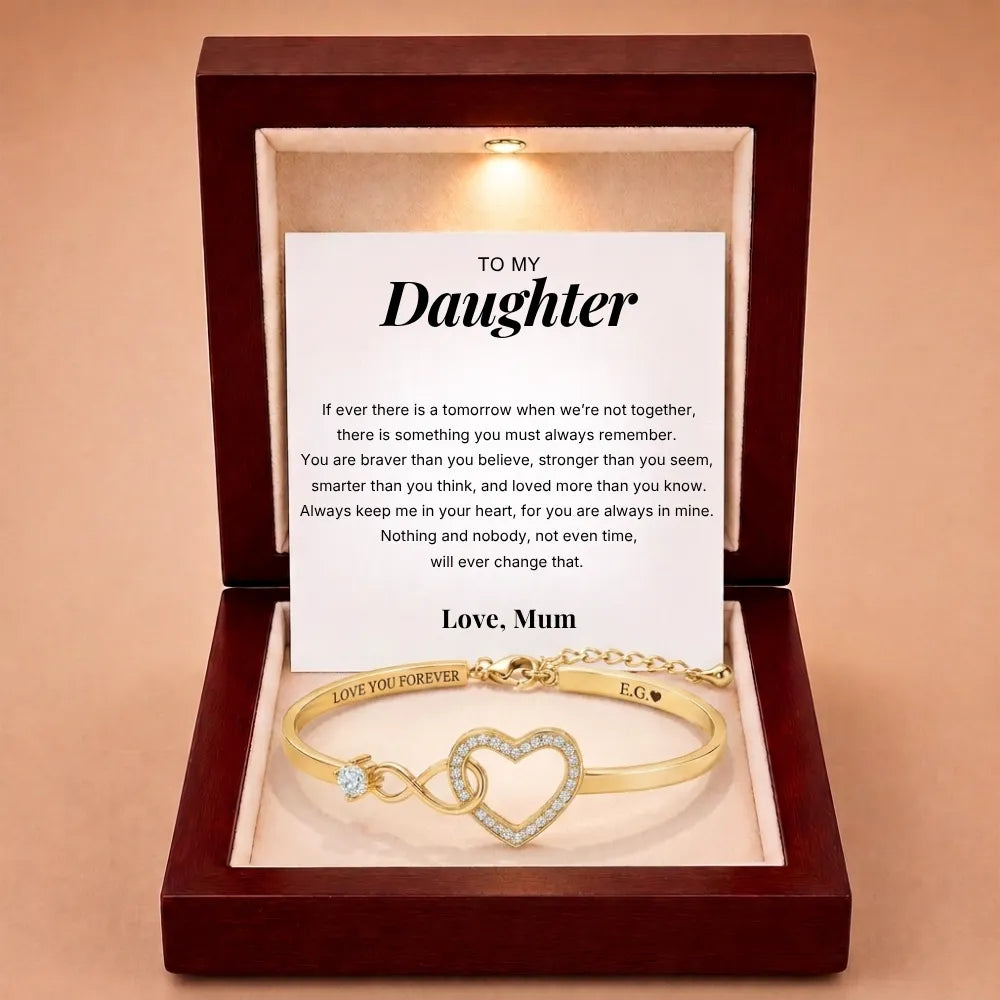 To My Daughter - Forever Linked Bracelet - 'Keep Me in Your Heart'