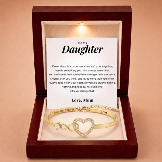 To My Daughter - Forever Linked Bracelet - 'Keep Me in Your Heart'