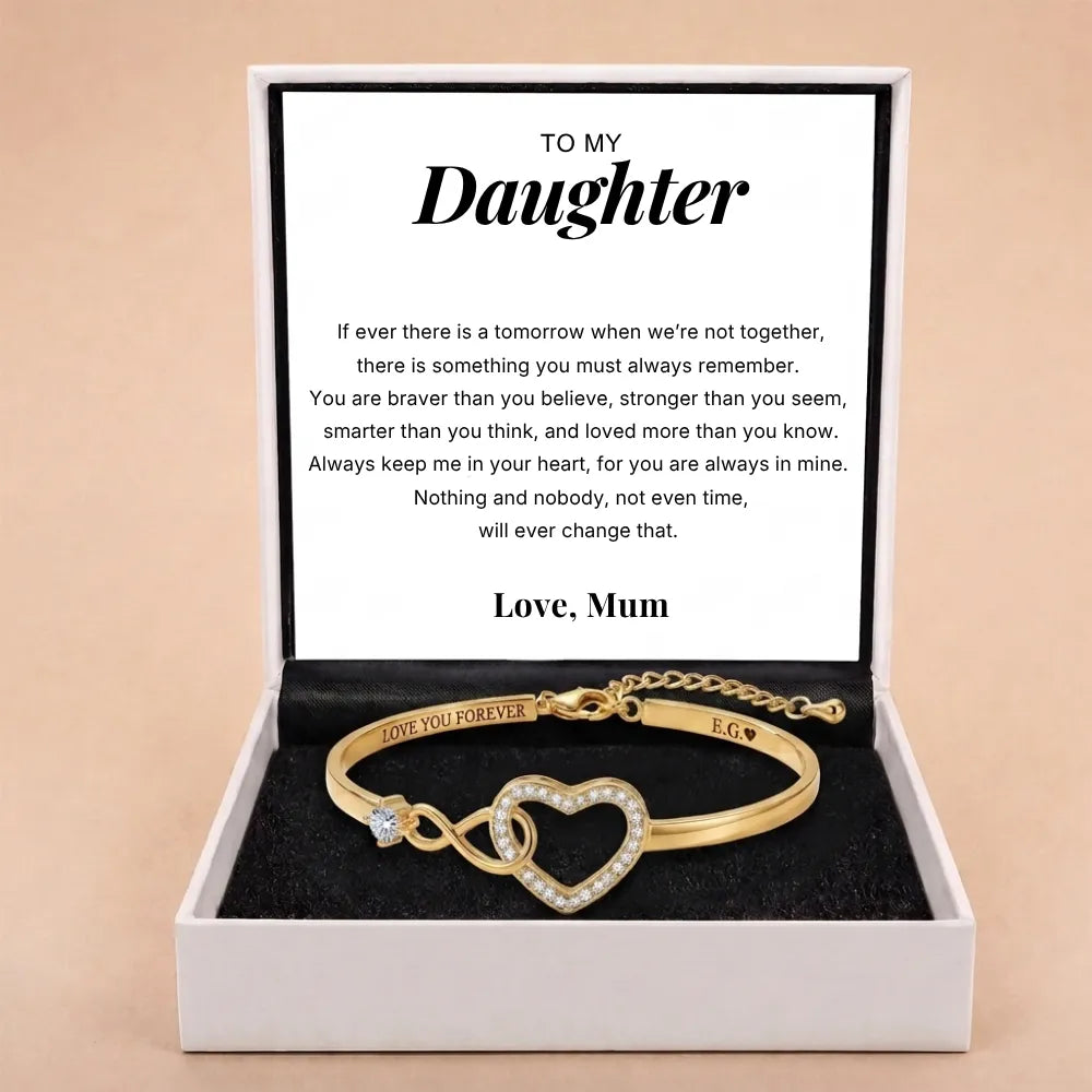 To My Daughter - Forever Linked Bracelet - 'Keep Me in Your Heart'