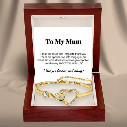 To My Mum - Infinity Heart Name Bracelet