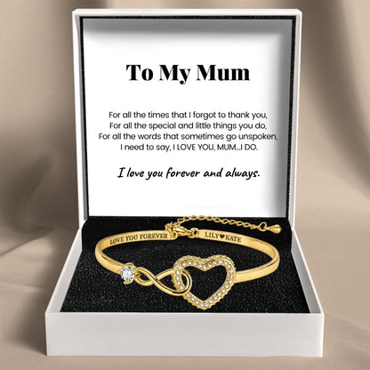 To My Mum - Infinity Heart Name Bracelet