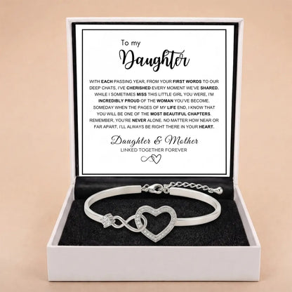 To My Daughter - Infinity Heart Bracelet - Forever Linked Together