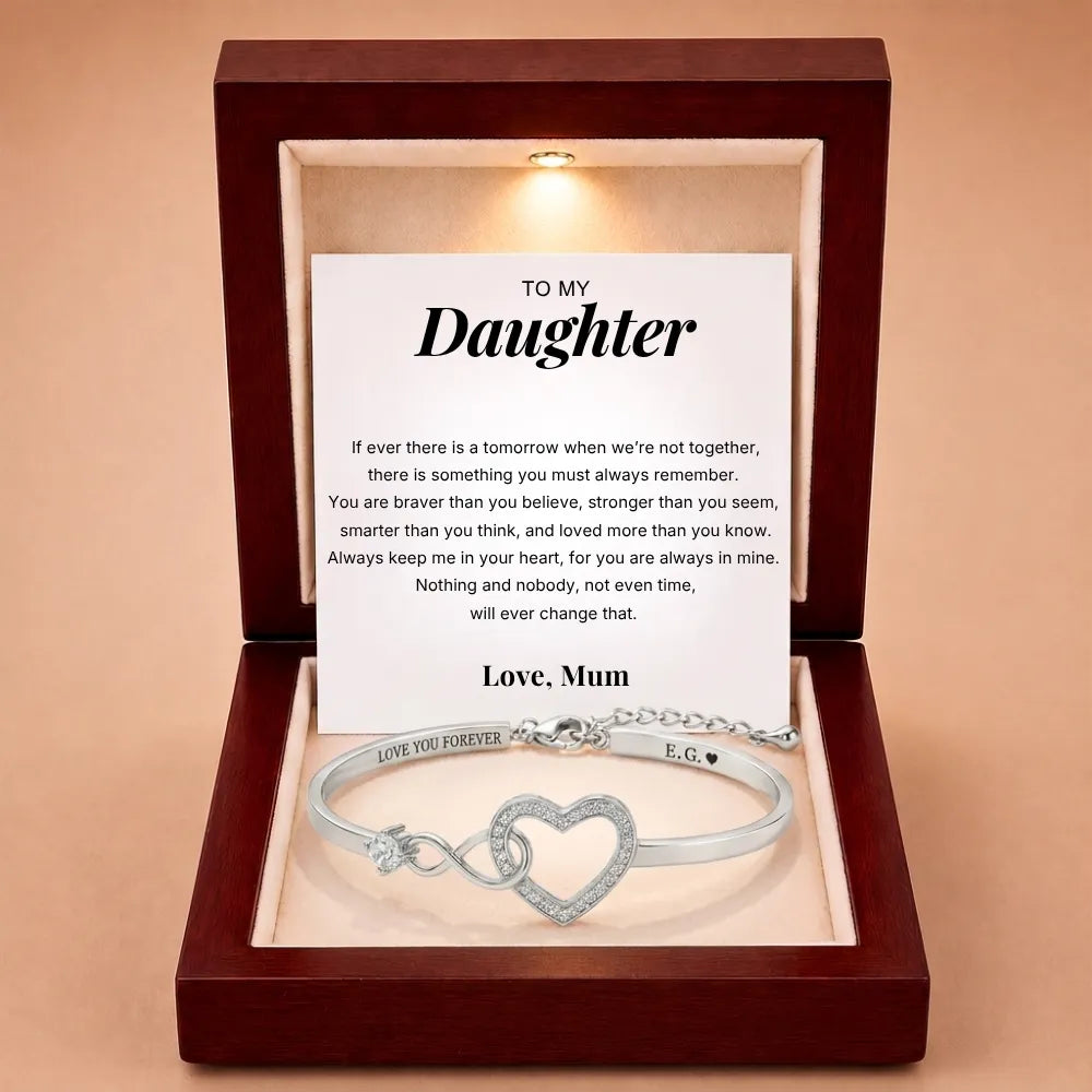 To My Daughter - Forever Linked Bracelet - 'Keep Me in Your Heart'