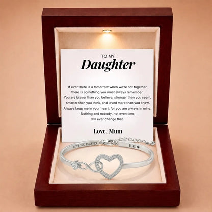 To My Daughter - Forever Linked Bracelet - 'Keep Me in Your Heart'