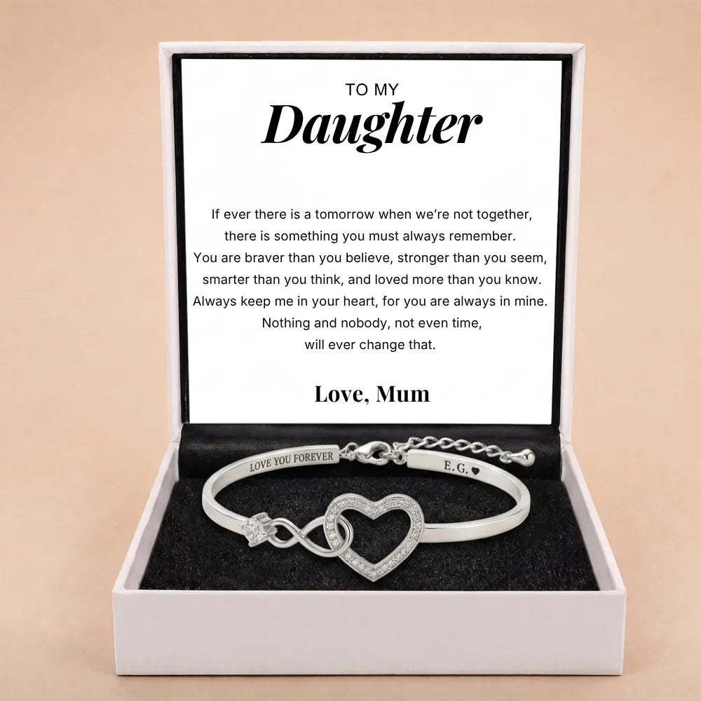To My Daughter - Forever Linked Bracelet - 'Keep Me in Your Heart'
