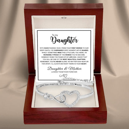 To My Daughter - Infinity Heart Name Bracelet