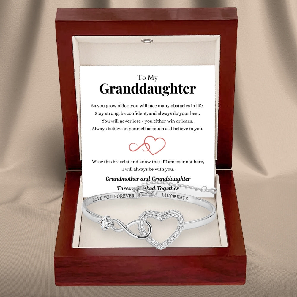 To My Granddaughter - Infinity Heart Name Bracelet