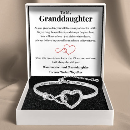 To My Granddaughter - Infinity Heart Name Bracelet