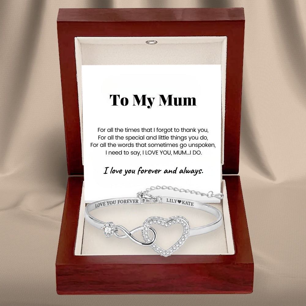 To My Mum - Infinity Heart Name Bracelet