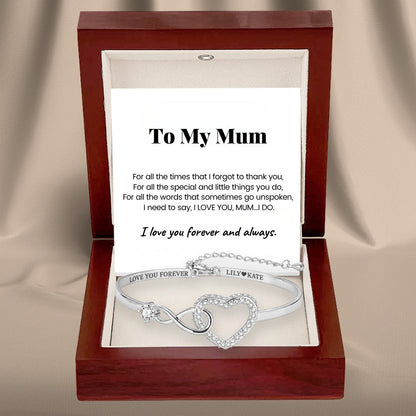 To My Mum - Infinity Heart Name Bracelet