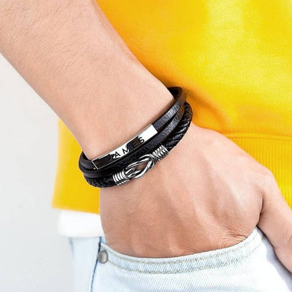 To My Son - Infinite Love Personalized Bar Bracelet