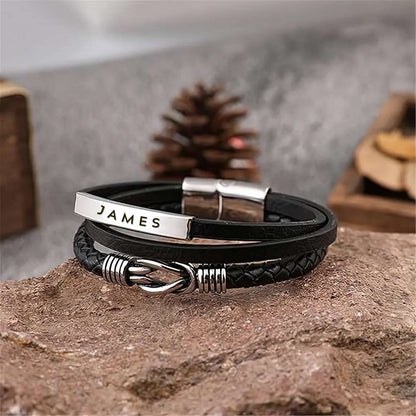 To My Son - Infinite Love Personalized Bar Bracelet