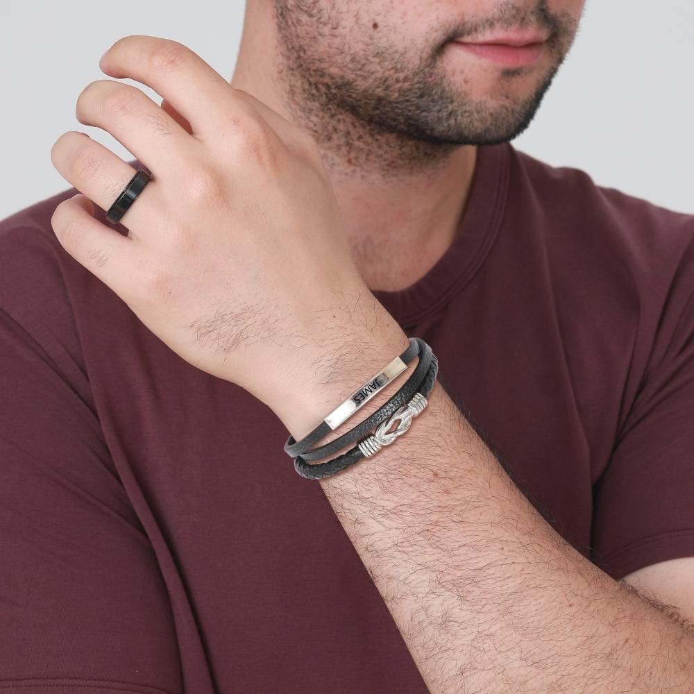 To My Son - Infinite Love Personalized Bar Bracelet