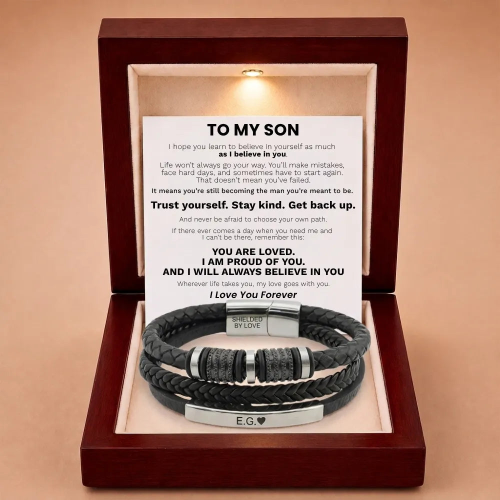 Infinite Love Personalised Name Bracelet For Son - I Will Always Believe In You
