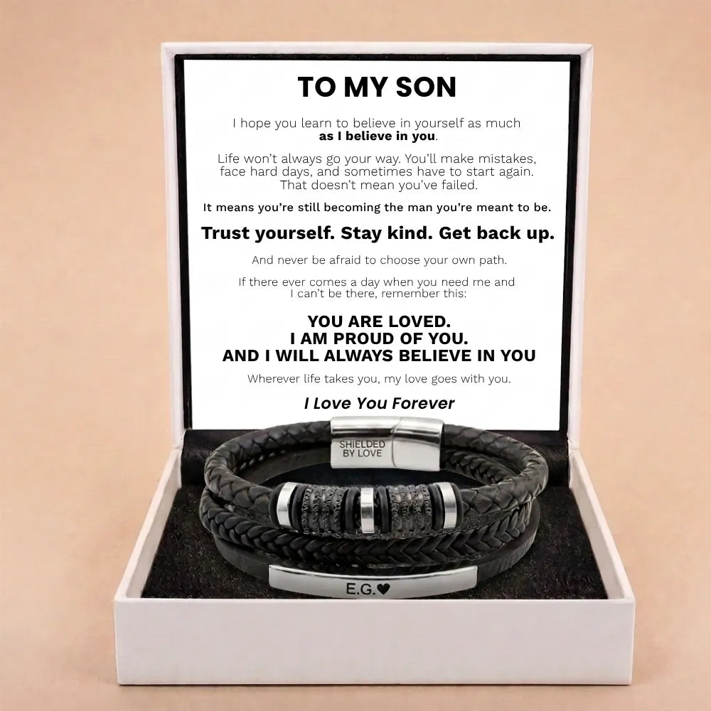 Infinite Love Personalised Name Bracelet For Son - I Will Always Believe In You